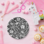 William Morris Schwarz-weißer Weintraum Pappteller (Party)