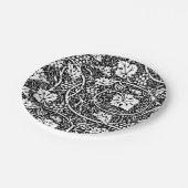William Morris Schwarz-weißer Weintraum Pappteller (Schrägansicht)