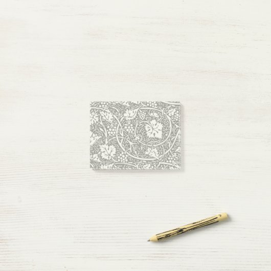 William Morris Schwarz-weißer Weintraum Post-it Klebezettel (Auf Schreibtisch)