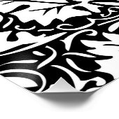 William Morris Schwarz-weißer Weintraum Poster (Ecke)