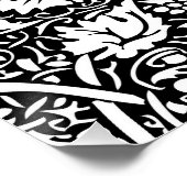 William Morris Schwarz-weißer Weintraum Poster (Ecke)