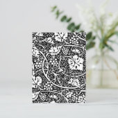 William Morris Schwarz-weißer Weintraum Postkarte (Stehend Vorderseite)