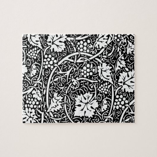 William Morris Schwarz-weißer Weintraum Puzzle (Horizontal)