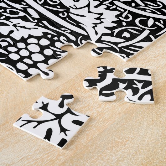 William Morris Schwarz-weißer Weintraum Puzzle (Seite)