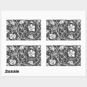 William Morris Schwarz-weißer Weintraum Rechteckiger Aufkleber (Blatt)