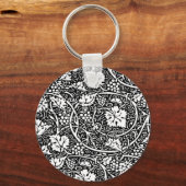 William Morris Schwarz-weißer Weintraum Schlüsselanhänger (Vorderseite)