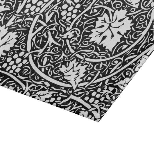 William Morris Schwarz-weißer Weintraum Schneidebrett (Ecke)