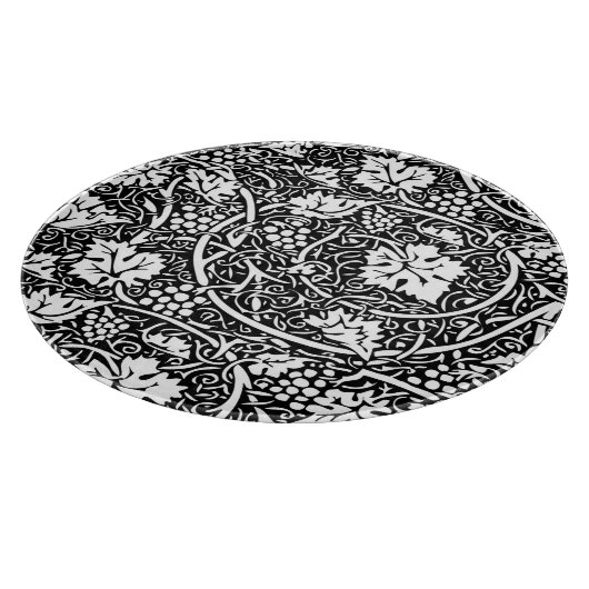 William Morris Schwarz-weißer Weintraum Schneidebrett (Ecke)