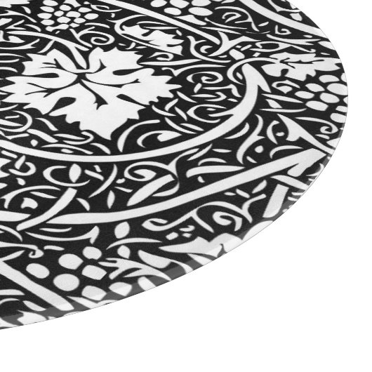 William Morris Schwarz-weißer Weintraum Schneidebrett (Ecke)