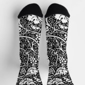 William Morris Schwarz-weißer Weintraum Socken (Oben)