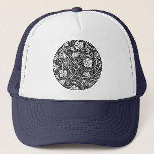 William Morris Schwarz-weißer Weintraum Truckerkappe