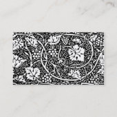 William Morris Schwarz-weißer Weintraum Visitenkarte (Rückseite)
