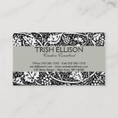 William Morris Schwarz-weißer Weintraum Visitenkarte (Rückseite)