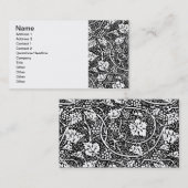 William Morris Schwarz-weißer Weintraum Visitenkarte (Vorne/Hinten)
