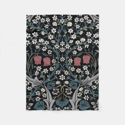 William Morris Schwarzdorn Fleecedecke (Vorderseite)