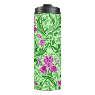 William Morris Schwertlilien, Grün, Magenta und Or Thermosbecher