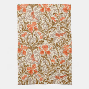 William Morris Schwertlilien, Korallenorange, Brau Geschirrtuch