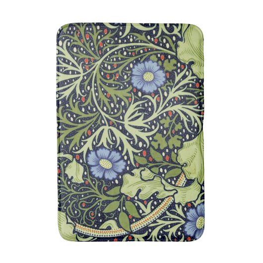 William Morris Seaweed Antike Blume Badematte (Vorderseite Vertikal)