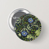 William Morris Seaweed Antike Blume Button (Vorne & Hinten)