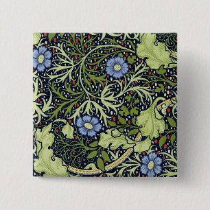 William Morris Seaweed Antike Blume Button