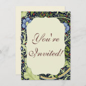 William Morris Seaweed Antike Blume Einladung (Vorne/Hinten)