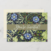 William Morris Seaweed Antike Blume Einladung (Vorne/Hinten)