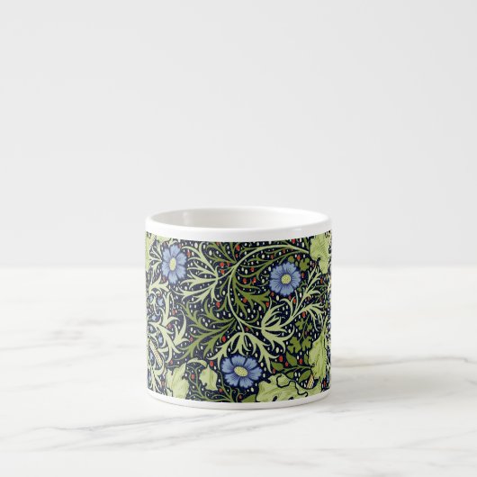 William Morris Seaweed Antike Blume Espressotasse (Vorderseite)