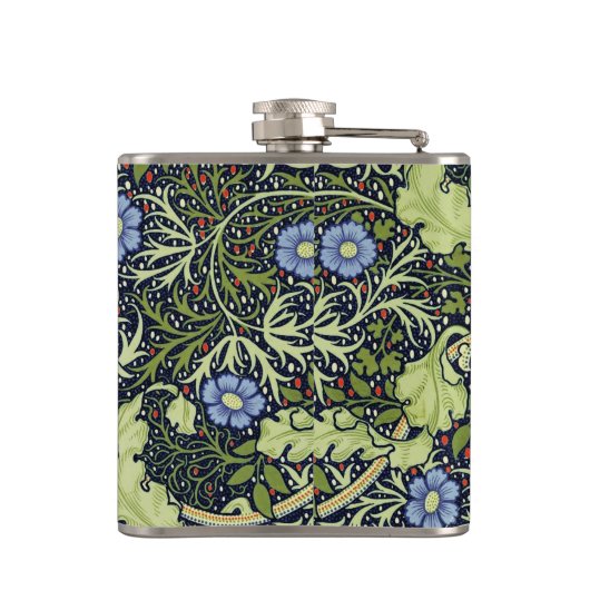 William Morris Seaweed Antike Blume Flachmann (Rückseite)