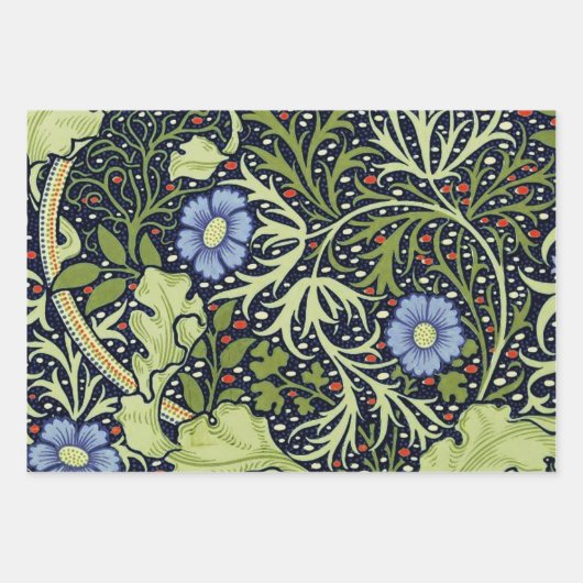 William Morris Seaweed Antike Blume Geschenkpapier Set (Vorderseite)