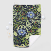 William Morris Seaweed Antike Blume Golfhandtuch (Insitu)