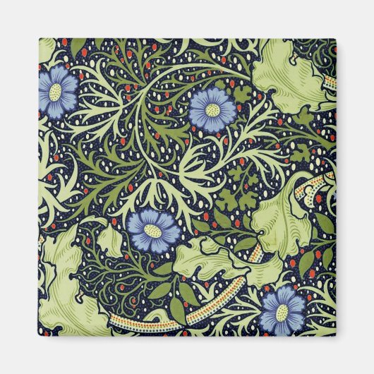 William Morris Seaweed Antike Blume Magnet (Vorne)