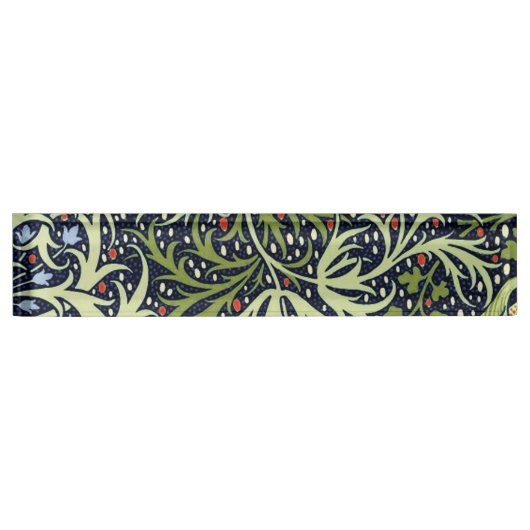 William Morris Seaweed Antike Blume Namensplakette (Vorderseite)