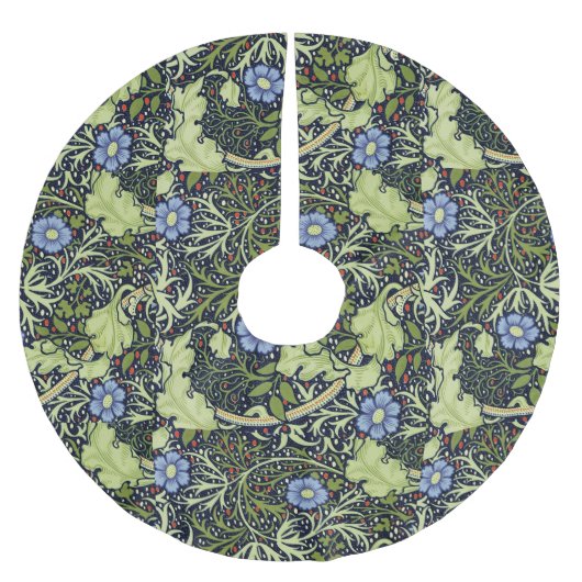 William Morris Seaweed Antike Blume Polyester Weihnachtsbaumdecke (Vorderseite)