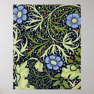 William Morris Seaweed Antike Blume Poster