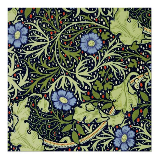 William Morris Seaweed Antike Blume Poster (Vorderseite)