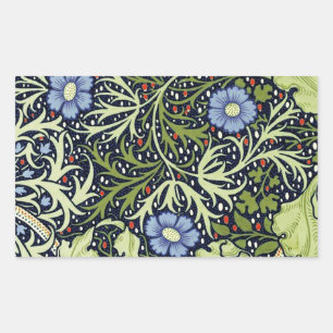 William Morris Seaweed Antike Blume Rechteckiger Aufkleber