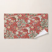 William Morris Seaweed Antike Blume Rot Grün Badhandtuch Set (Handtuch)