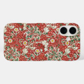 William Morris Seaweed Antike Blume Rot Grün Case-Mate iPhone Hülle (Rückseite (Horizontal))