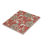 William Morris Seaweed Antike Blume Rot Grün Fliese (Seite)