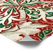 William Morris Seaweed Antike Blume Rot Grün Poster (Ecke)