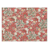 William Morris Seaweed Antike Blume Rot Grün Tischdecke (Vorderseite (Horizontal))