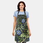 William Morris Seaweed Antike Blume Schürze (Getragen)
