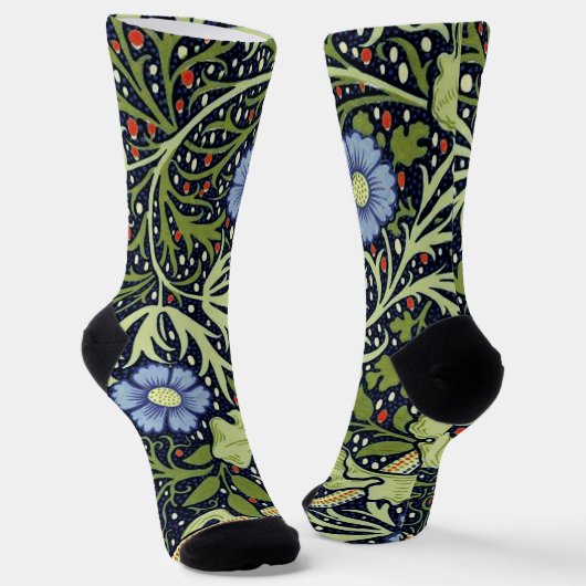 William Morris Seaweed Antike Blume Socken (Gewinkelt)