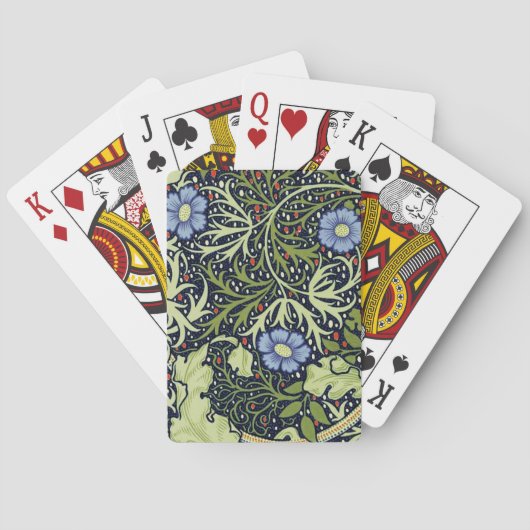William Morris Seaweed Antike Blume Spielkarten (Rückseite)