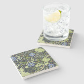 William Morris Seaweed Antike Blume Steinuntersetzer (Seitenansicht)