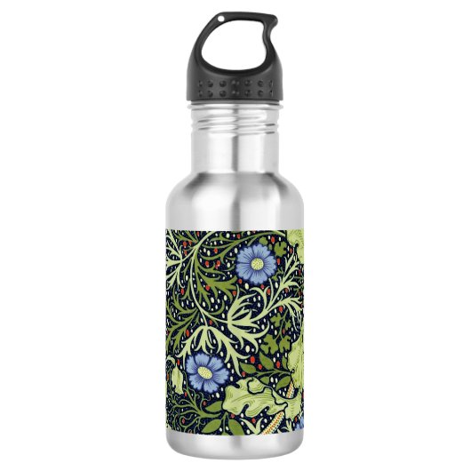 William Morris Seaweed Antike Blume Trinkflasche (Vorderseite)