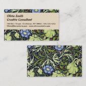 William Morris Seaweed Antike Blume Visitenkarte (Vorne/Hinten)