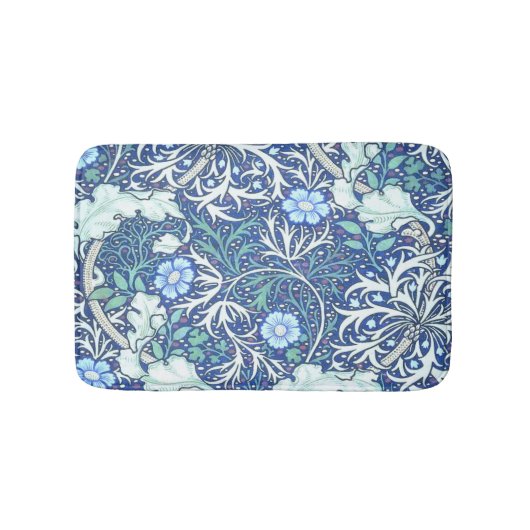 William Morris Seaweed Blue Pattern Badematte (Vorderseite)