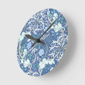 William Morris Seaweed Blue Pattern Runde Wanduhr (Winkel)