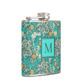 William Morris Seaweed Muster mit Ihrer Monogram Flachmann (Rechts)